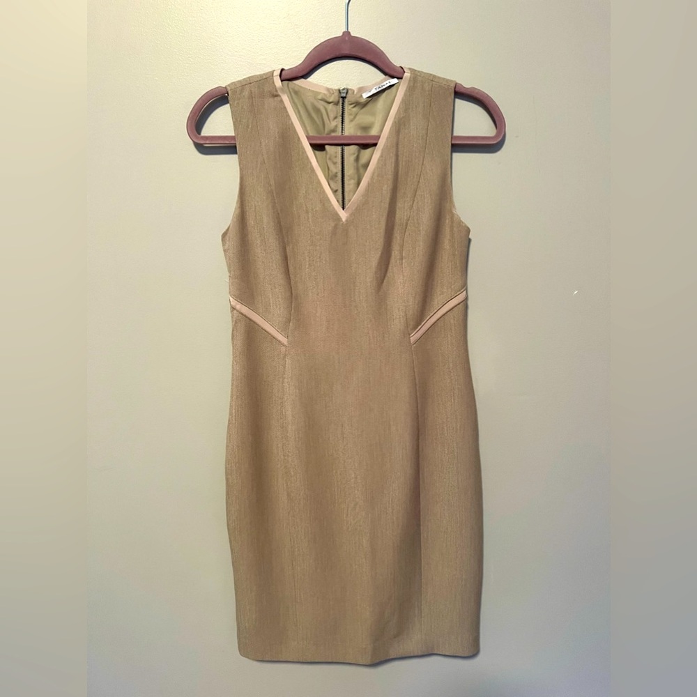 Tahari linen colored dress size 4